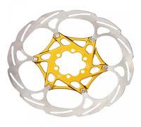 Coppia Dischi Freno Bici 180mm 6 Fori con Finitura Interna Oro