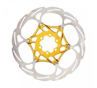 Coppia Dischi Freno Bici 203mm 6 Fori con Interno Oro - 2 Pezzi