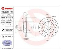 08.5085.31 BREMBO DISCHI FRENO POSTERIORE VERNICIATO