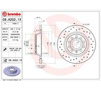 COPPIA DISCHI FRENO BREMBO 08.A202.1X per VW CC B7 (358), EOS (1F7, 1F8), GOLF