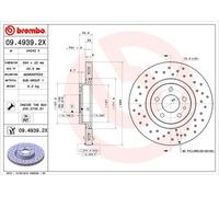 Disco freno BREMBO 0949392X anteriore, perforato, ventilato, perforato, 1 Pezzo