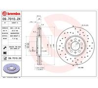 Disco freno BREMBO 0970102X anteriore, perforato, ventilato, perforato, 1 Pezzo