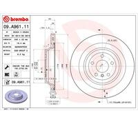 COPPIA DISCHI FRENO BREMBO 09.A961.11 per MERCEDES-BENZ CLASSE GL (X166), CLASS