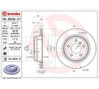 Disco freno BREMBO 09.B338.21 posteriore, ventilato, altamente carbonizzato, 1 Pezzo