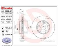 Disco freno BREMBO 09B34441 anteriore, ventilato, altamente carbonizzato, 1 Pezzo