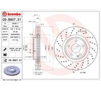 Disco freno BREMBO 09B80751 anteriore, ventilato, altamente carbonizzato, 1 Pezzo
