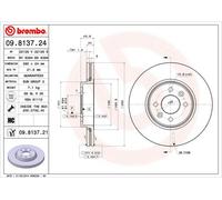 COPPIA DISCHI FRENO ANT BREMBO RENAULT MEGANE II Coupé- 2 102KW 03>07 09813724