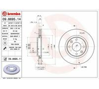 Disco Freno Brembo 09869514 Citroen, Peugeot