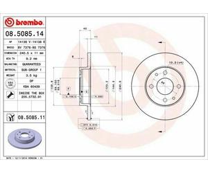 COPPIA DISCHI FRENO BREMBO ANT FOR FIAT COUPE 1.8-2.0 20V