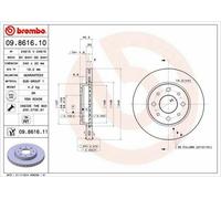 COPPIA DISCHI FRENO BREMBO ANT FOR FIAT PANDA (169) 1.2
