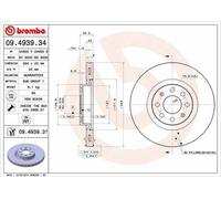 COPPIA DISCHI FRENO BREMBO ANT FOR OPEL CORSA D 1.3 CDTI