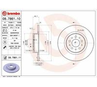 Disco freno BREMBO 8786111 posteriore, pieno, 1 Pezzo