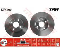 Coppia dischi freno pieni posteriori TRW DF4200