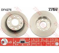 Coppia dischi freno pieni posteriori TRW DF4276