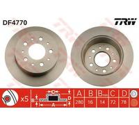 Coppia dischi freno pieni posteriori TRW DF4770