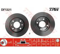 Coppia dischi freno ventilati anteriori TRW DF1221