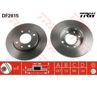 Coppia dischi freno ventilati anteriori TRW DF2815