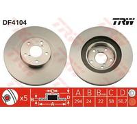 Coppia dischi freno ventilati anteriori TRW DF4104