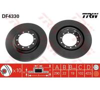 Coppia dischi freno ventilati anteriori TRW DF4330