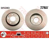 Coppia dischi freno ventilati anteriori TRW DF4393