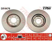 Coppia dischi freno ventilati anteriori TRW DF4476