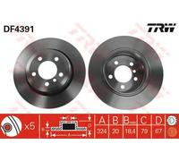Coppia dischi freno ventilati posteriori TRW DF4391