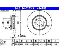 ATE disco freno 424253 ventilato diametro 280 spessore 24 mm 4 fori