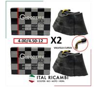 COPPIA DUE 2 CAMERE D'ARIA APE CAR TM 703 4 00 4 50 12 VALVOLA CURVA