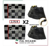 COPPIA DUE 2 CAMERE D'ARIA VESPA 2 75 9 VALVOLA TR87 CURVA