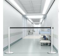 Coppia Eleganti Colonnine Segnapercorso con Nastro Estraibile da 250 cm