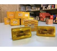 Coppia Fanale Alogeno Luce Gialla Rettangolare 150x90mm Lampada H3 Bosch-1305354