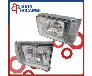 Coppia Fanale Anteriore DX e SX Lente Bianca Manuale Fiat Panda 141 1986>