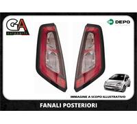 COPPIA FANALE FANALINO STOP POSTERIORE SX DX CORNICE ROSSA FIAT PUNTO EVO 2009