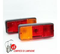 COPPIA FANALE FARO POSTERIORI PER TRATTORE RIMORCHIO CARRELLO APPENDICE