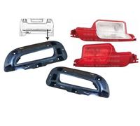COPPIA FANALI + CORNICI SUL PARAURTI ORIGINALI FIAT 500 ABARTH 595 695 DAL 2015