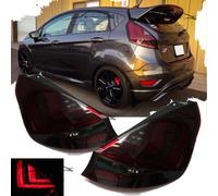 COPPIA FANALI LUCI POSTERIORI ROSSO-SMOKE LED BAR PER FORD FIESTA 13-16 FACELIFT