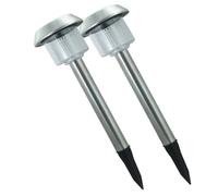 COPPIA FARETTO FARO LED GIARDINO LED PICCHETTO PANNELLO ENERGIA SOLARE