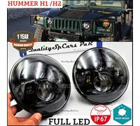 Coppia FARI 7" Anteriori FULL LED PER Hummer H1 H2 6500K DRL BIANCO GHIACCIO