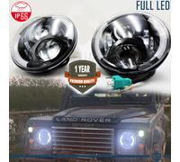 Coppia FARI 7" Anteriori FULL LED PER Land Rover Defender 6500K DRL GHIACCIO