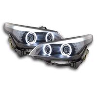 Coppia fari anteriori Angel Eyes CCFL Xenon BMW serie 5 E60/E61 03-04 nero