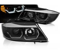 Coppia fari anteriori BMW E90/E91 05-08 Angel eyes 3D led nero