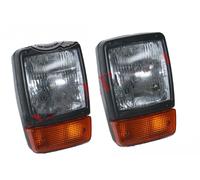 Coppia Fari Anteriori + Indicatori Assy E Bulbo H4 12V Per JCB Dumpers S2U