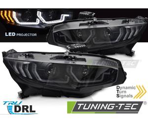 Coppia fari anteriori TUNING FULL LED PER CIVIC X 2016-2021 FRECCIA DINAMICA