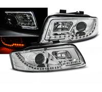 Coppia fari Audi A4 00-04 Daylight led LTI cromato lampeggiante LED