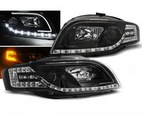 Coppia fari Audi A4 B7 04-08 luce diurna led LTI nero lampeggiante led