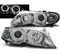 Coppia fari BMW Serie 3 E46 berlina 01-05 angel eyes cromati