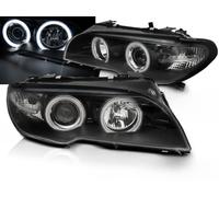 Coppia fari BMW Serie 3 E46 Coupe 03-06 angel eyes CCFL nero