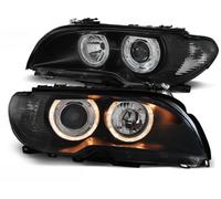 Coppia fari BMW Serie 3 E46 Coupe 03-06 angel eyes neri