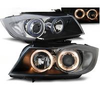 Coppia fari BMW Serie 3 E90 05-08 angel eyes nero