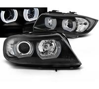 Coppia fari BMW Serie 3 E90/E91 05-08 xeno angel eyes led 3D nero